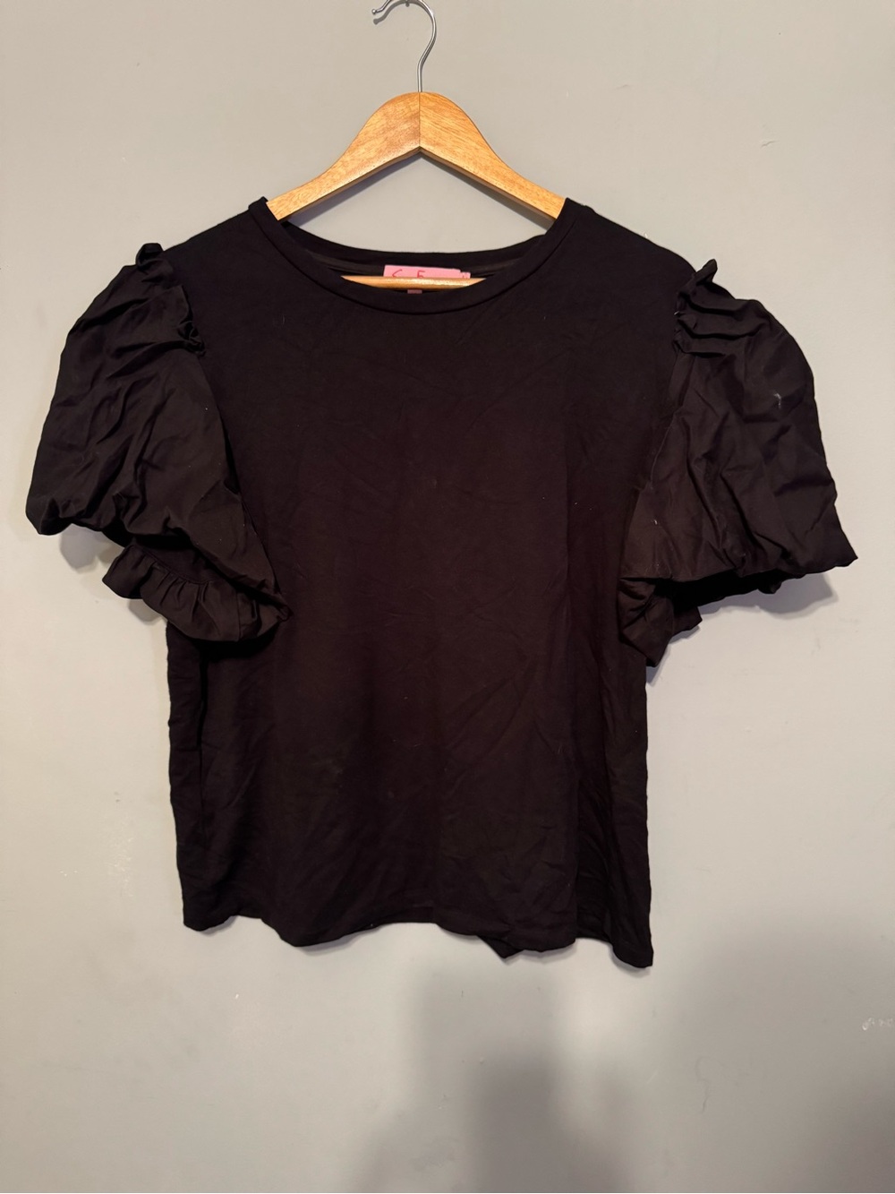Eva Franco Black Puff Sleeve Tee